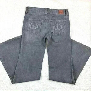 Romeo & Juliet Couture Gray Midrise Waist Flair Jeans